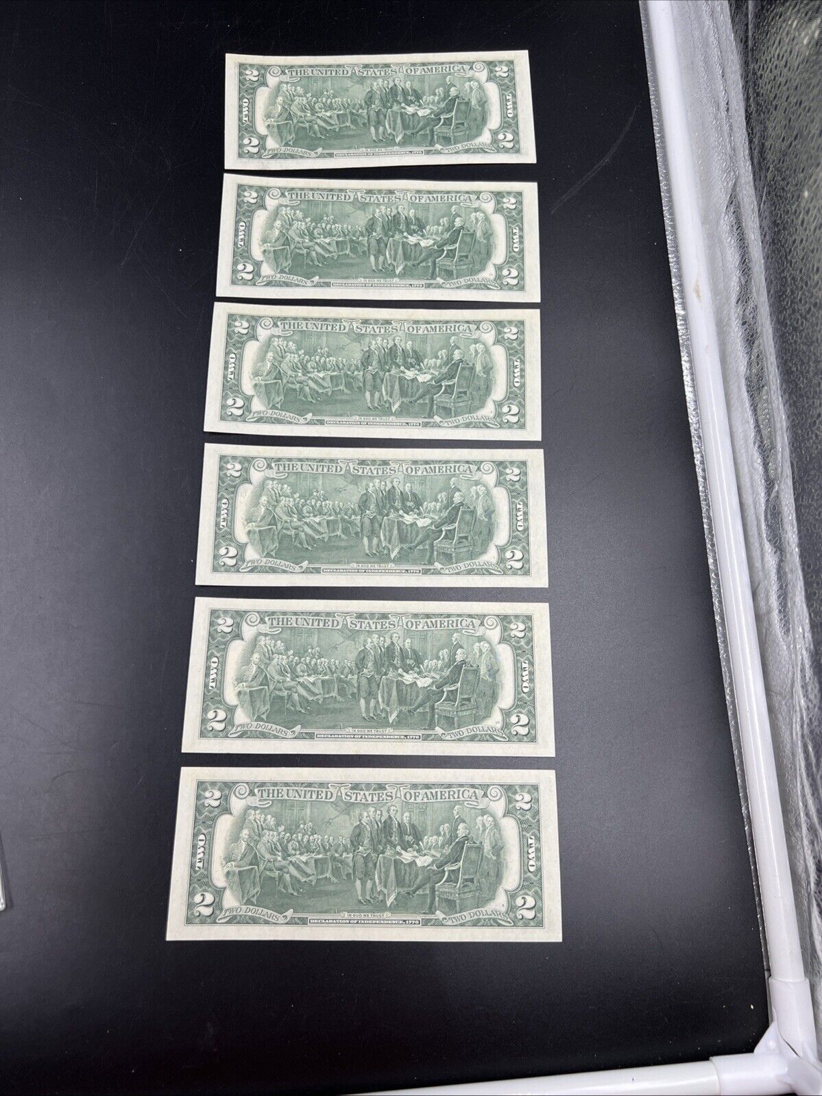 6 Consecutive 1976 Bicentennial Postal FRN Federal Reserve Notes UNC Mableton GA