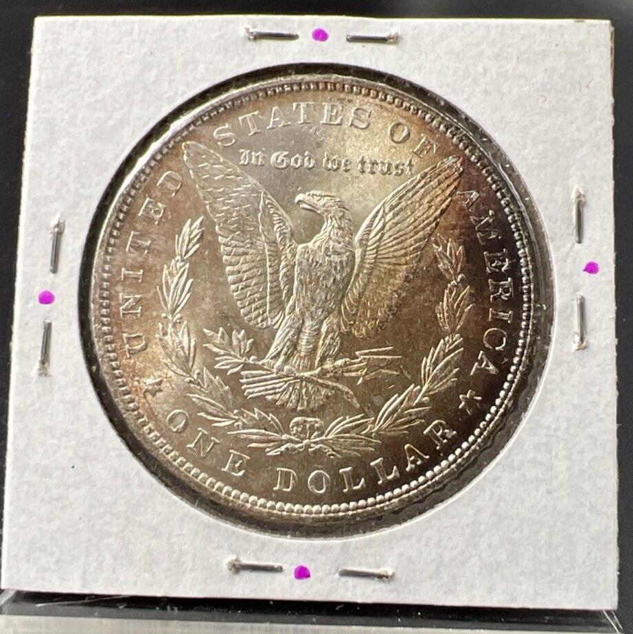 1879 P $1 Morgan Silver Dollar Coin CH BU UNC Unc PQ Toning Toner Obverse