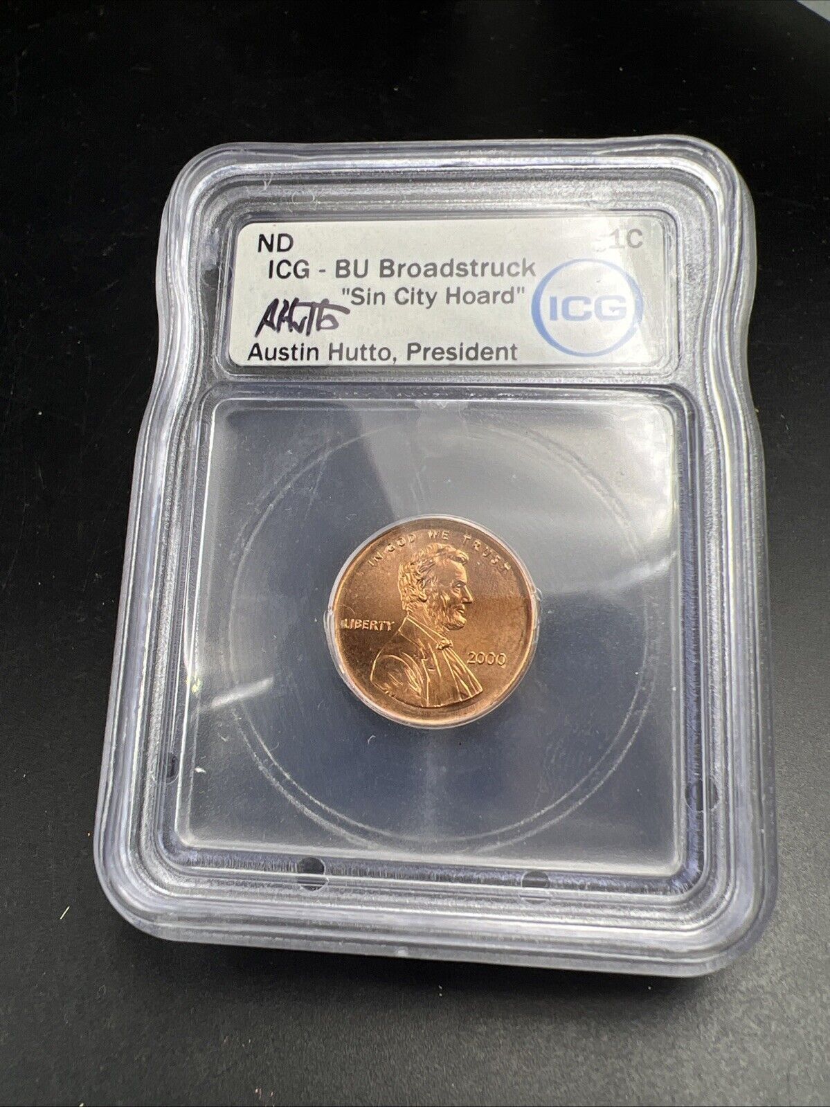 2000 Lincoln Memorial Cent 1c Broadstrike Error ICG BU #61