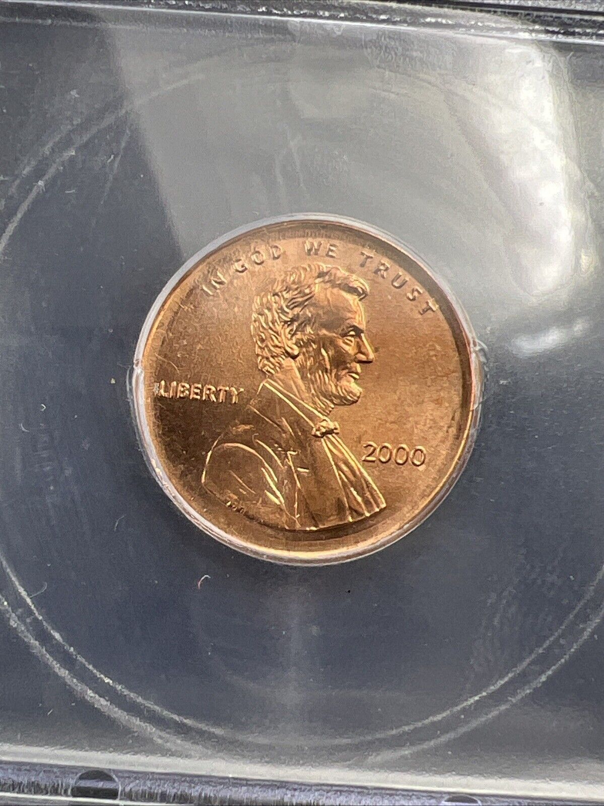2000 Lincoln Memorial Cent 1c Broadstrike Error ICG BU #61
