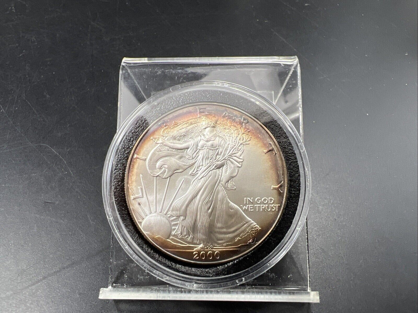 2000 1 Oz ASE American Silver Eagle Coin Gem BU UNC Nice Toning Toner Obverse