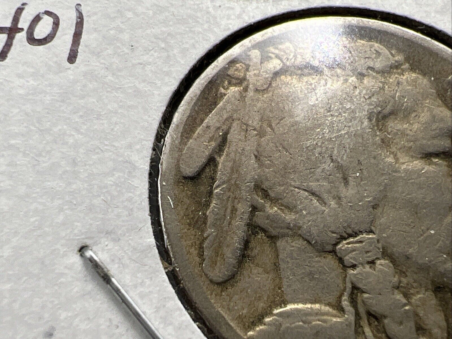 1921 P 5c Buffalo Nickel Coin FS-401 Two Feathers Variety AG About Good Circ