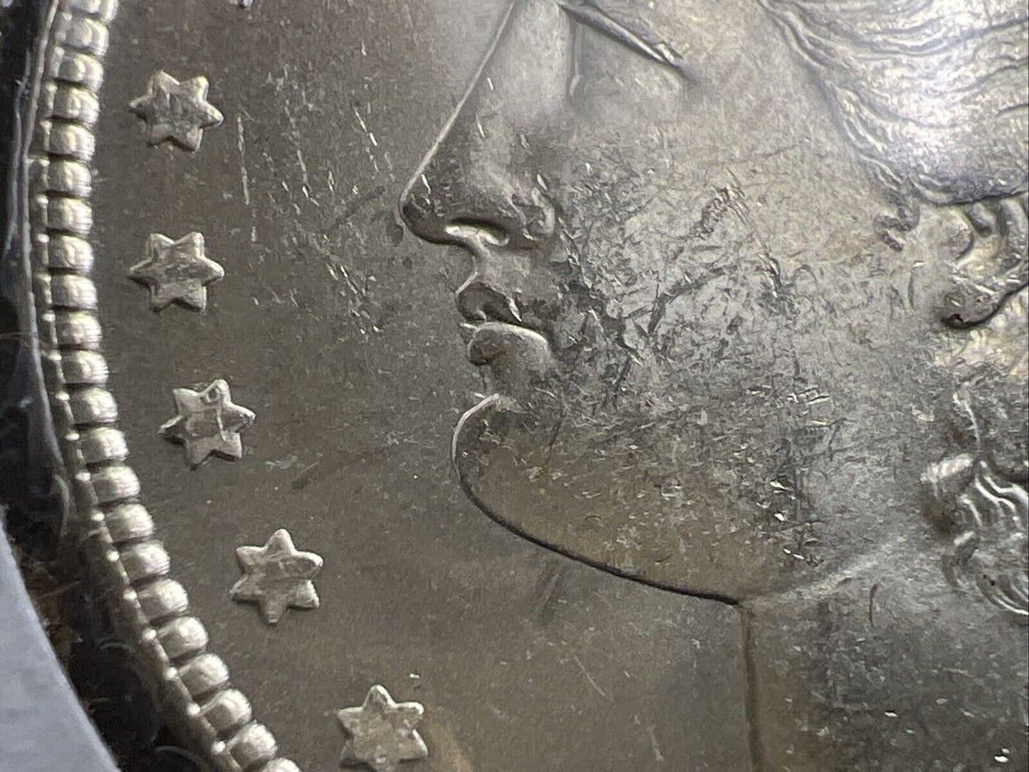 1887 P $1 Morgan Silver Dollar Coin Clashed Die Vam BU Unc Uncirculated