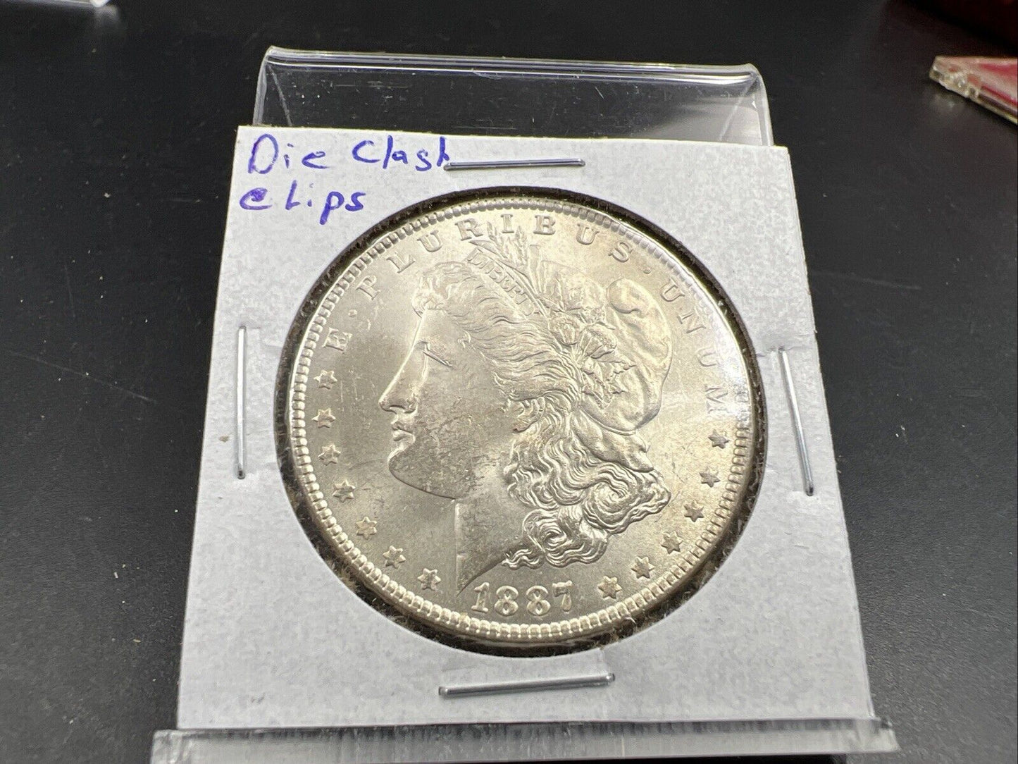 1887 P $1 Morgan Silver Dollar Coin Clashed Die Vam BU Unc Uncirculated
