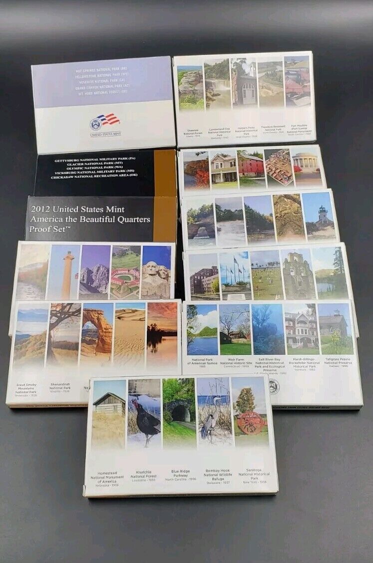 Complete 2010 - 2020 ATB 25c Clad Quarter Proof Set 55 Coins With COA & BOX