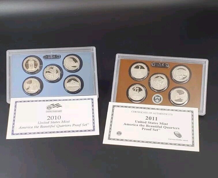 Complete 2010 - 2020 ATB 25c Clad Quarter Proof Set 55 Coins With COA & BOX