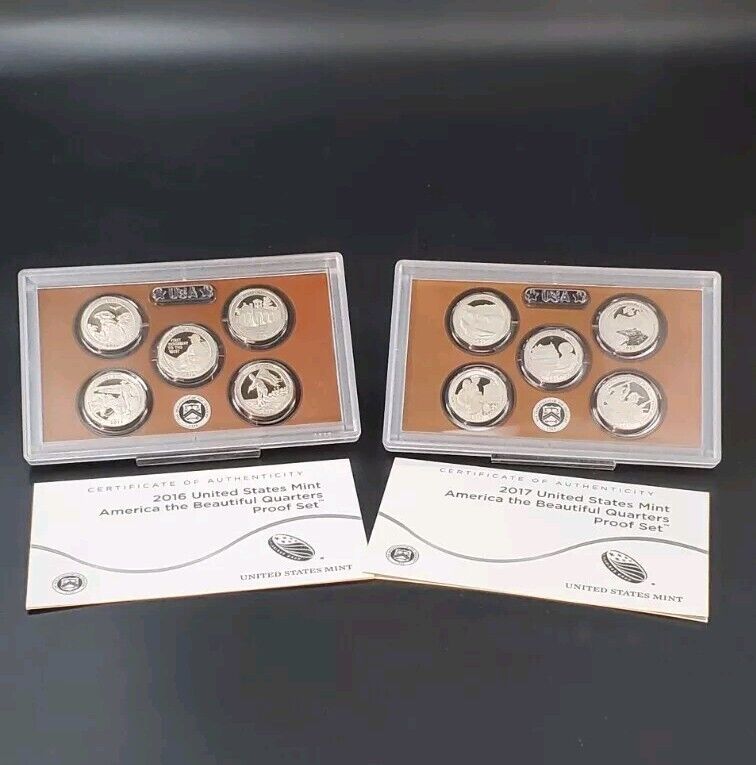 Complete 2010 - 2020 ATB 25c Clad Quarter Proof Set 55 Coins With COA & BOX