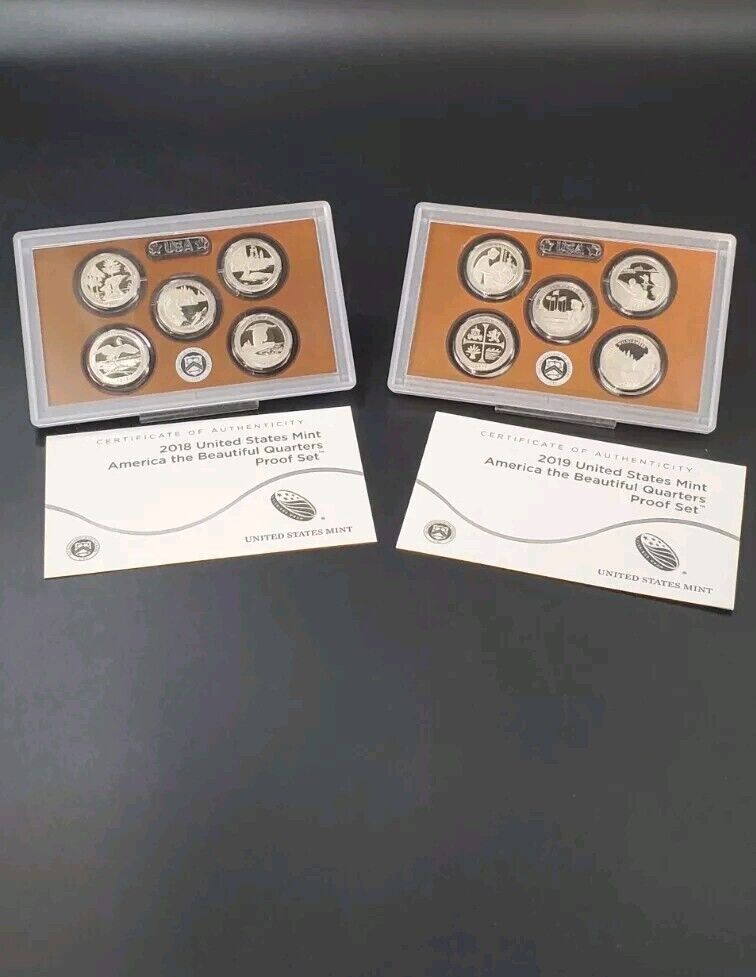 Complete 2010 - 2020 ATB 25c Clad Quarter Proof Set 55 Coins With COA & BOX