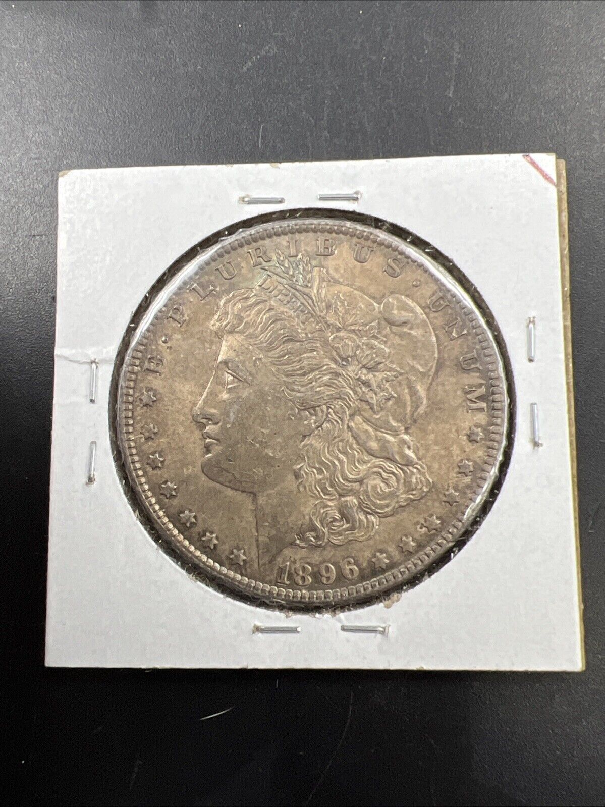 1896 P $1 Morgan Silver Dollar Coin AU About UNC Neat Toning Toner