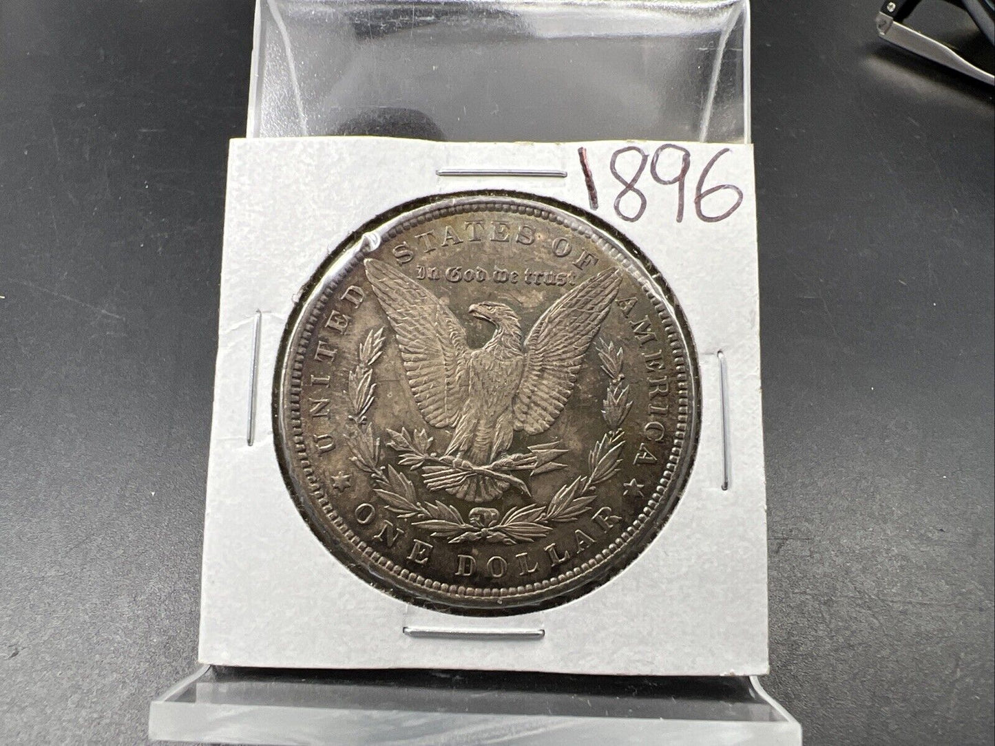 1896 P $1 Morgan Silver Dollar Coin AU About UNC Neat Toning Toner