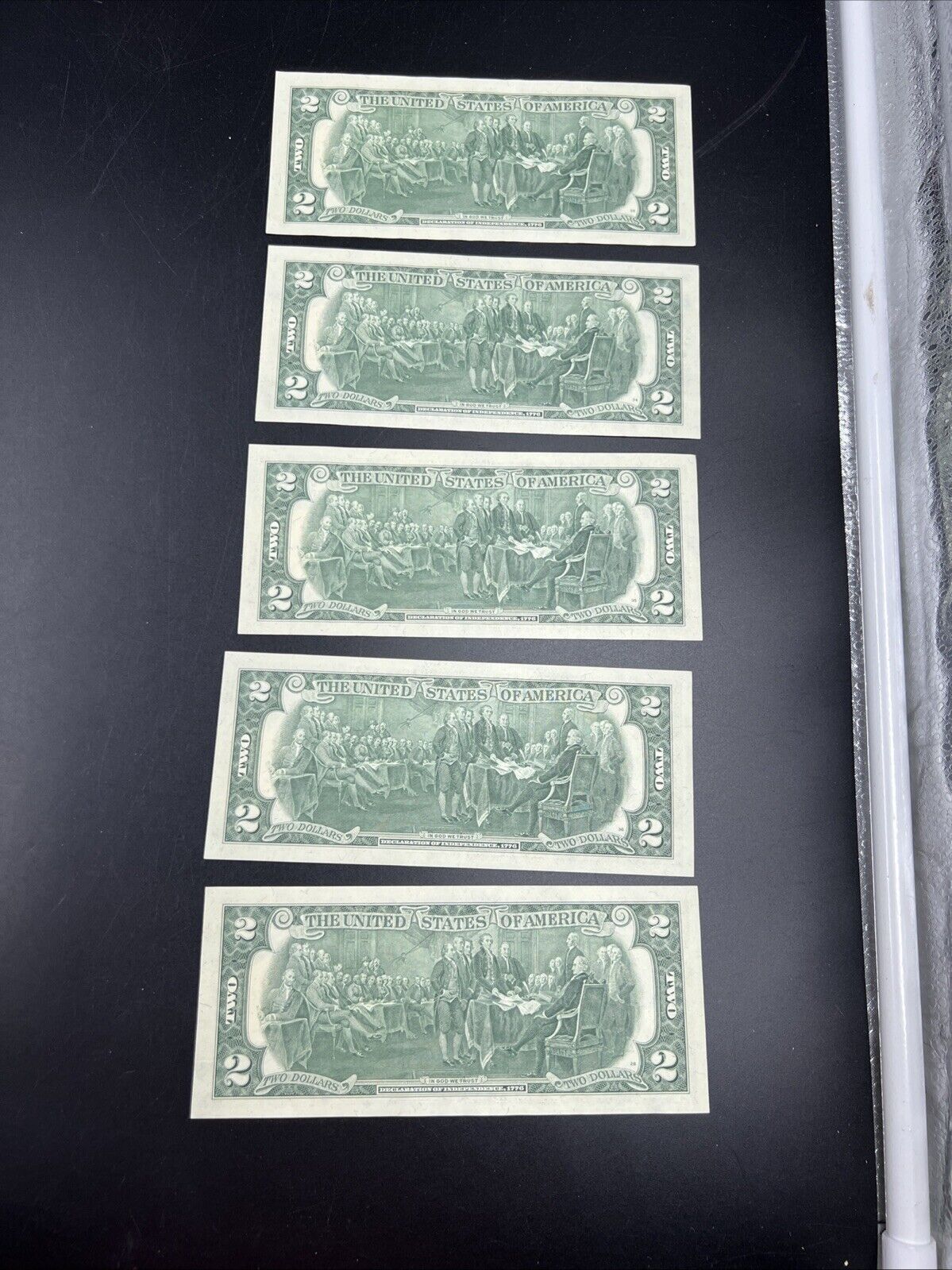 5 Consecutive 1976 Bicentennial Postal FRN Federal Reserve Notes UNC Union City