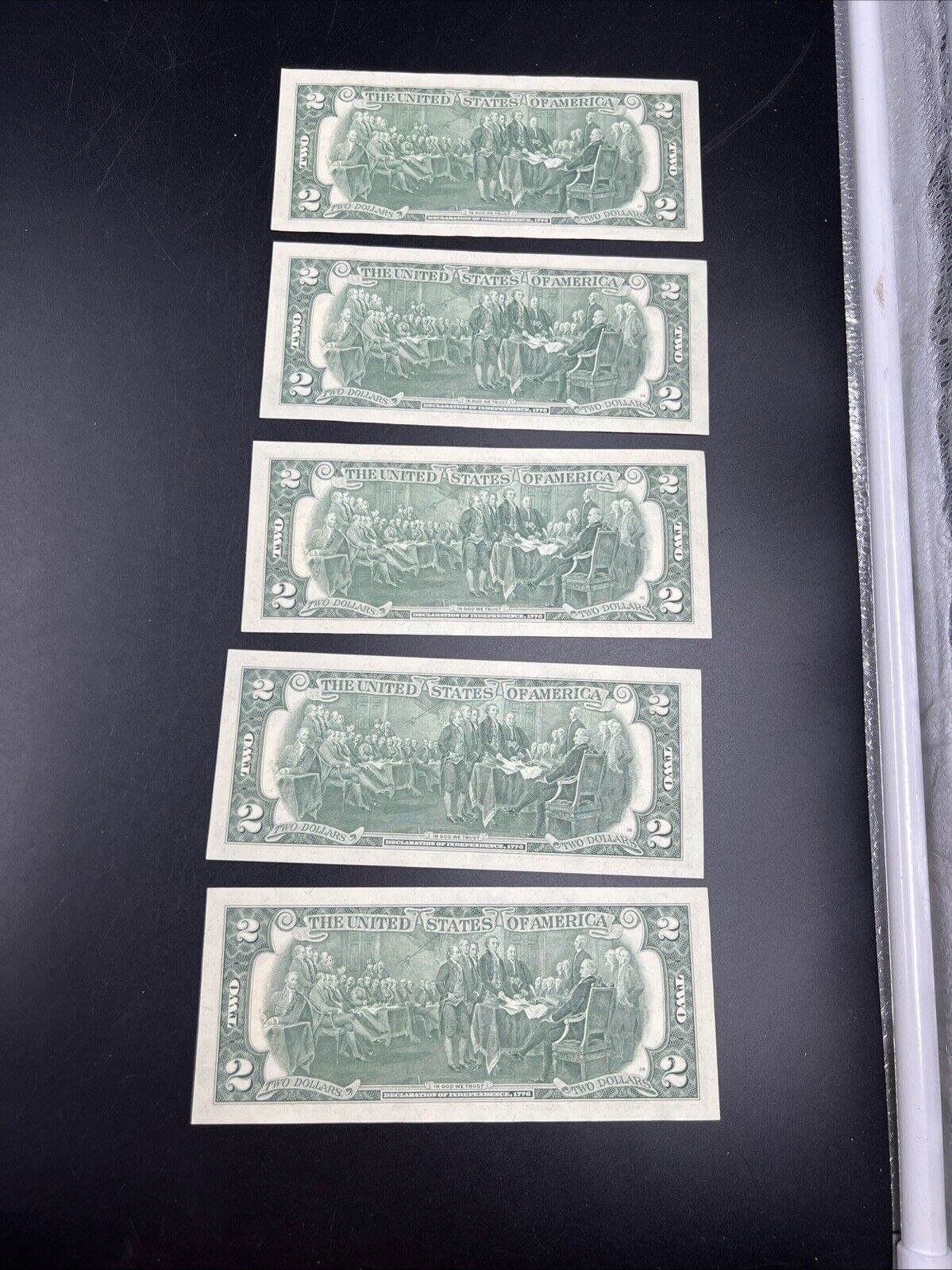 5 Consecutive 1976 Bicentennial Postal FRN Federal Reserve Notes UNC Union City