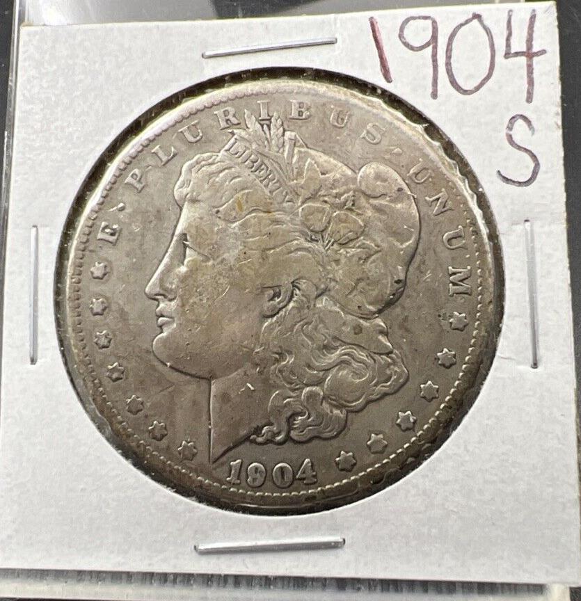 1904 S $1 Morgan Silver Dollar Coin VF Very Fine Circ