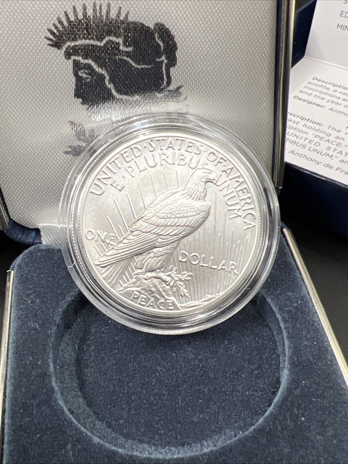 2024 $1 Peace Silver Dollar Coin GEM BU OGP Box & COA