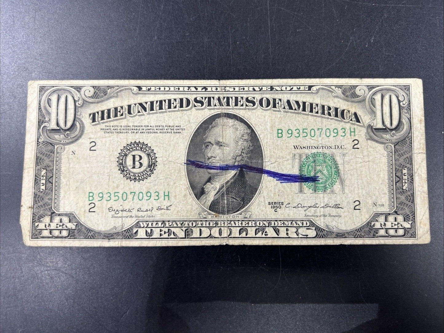 1950 C $10 NYC New York FRN Federal Reserve Note Fine Cull Circulated