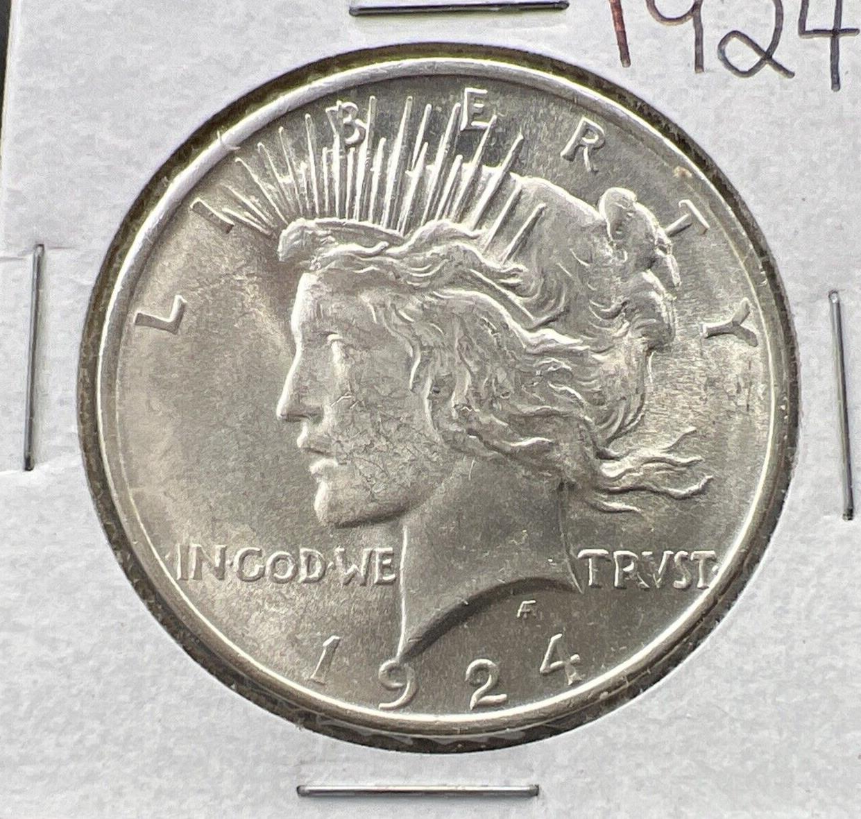 1924 P $1 Peace Silver Dollar Coin Choice BU UNC