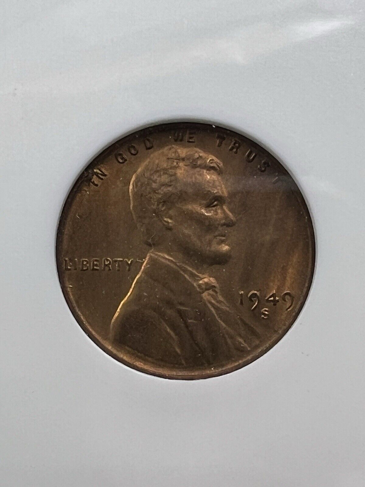 1949 S 1c Lincoln Wheat Cent Penny Coin ANACS DDO Double Die Obverse MS65 RB