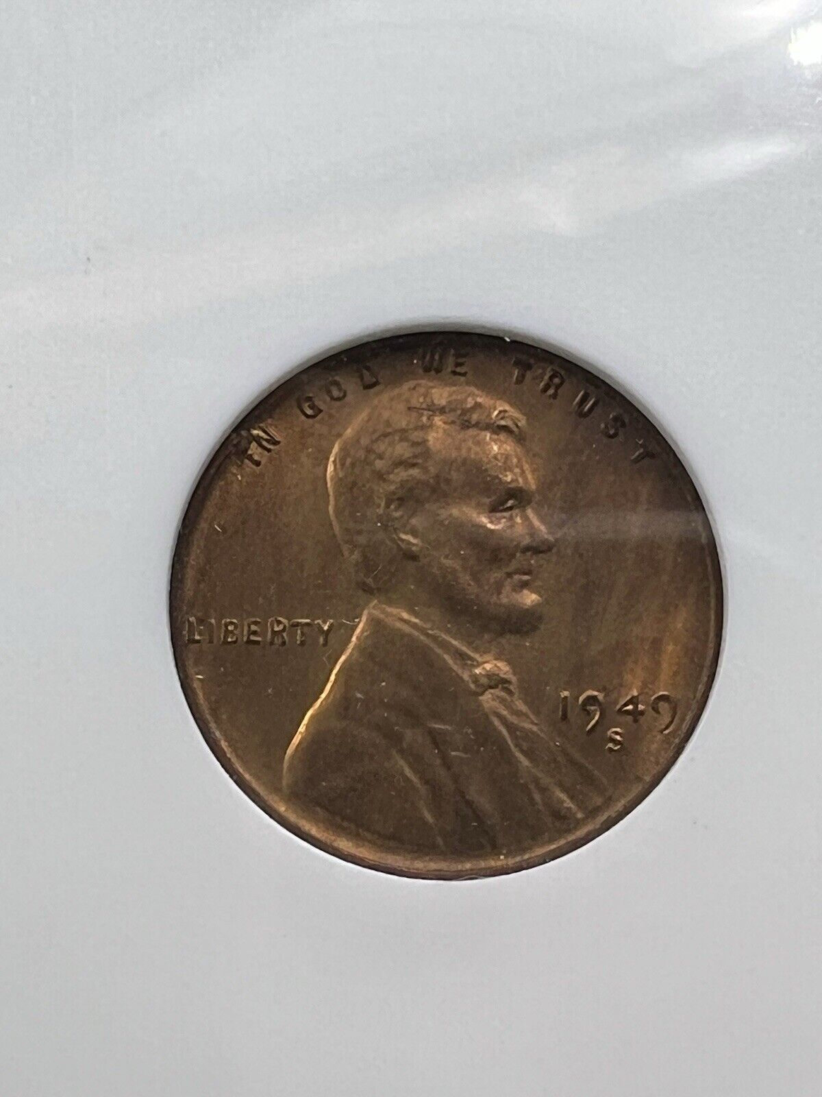 1949 S 1c Lincoln Wheat Cent Penny Coin ANACS DDO Double Die Obverse MS65 RB