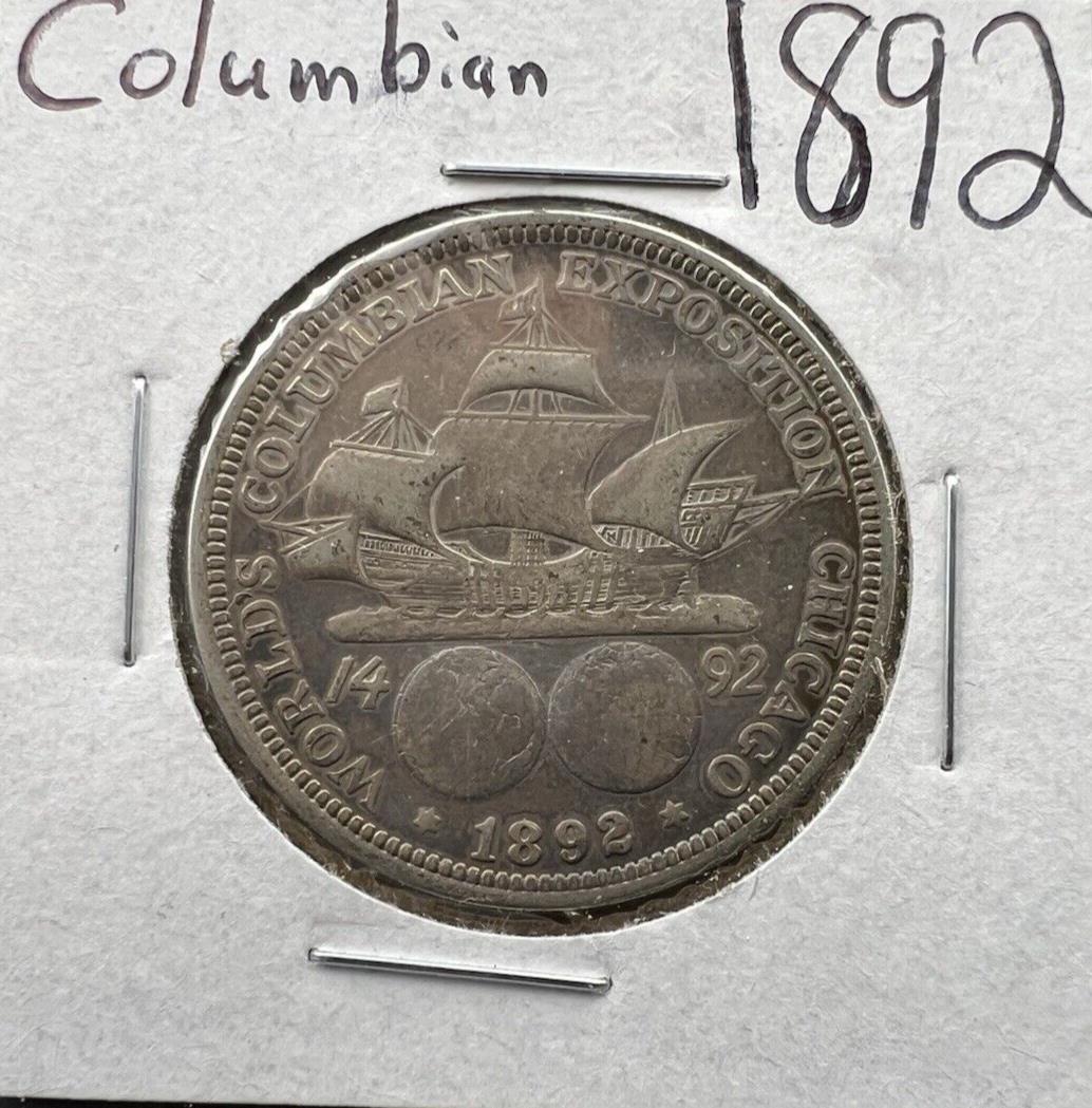1892 Columbian Silver Half Dollar Worlds Fair Coin VF Circulated #B