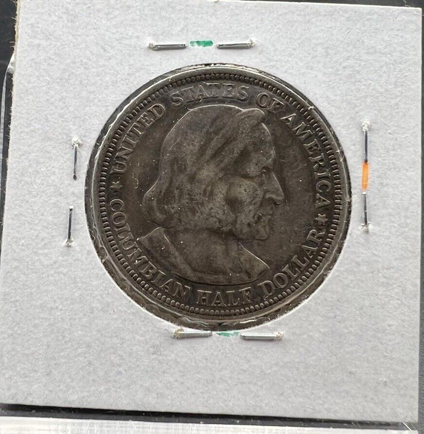 1892 Columbian Silver Half Dollar Worlds Fair Coin VF Circulated #B