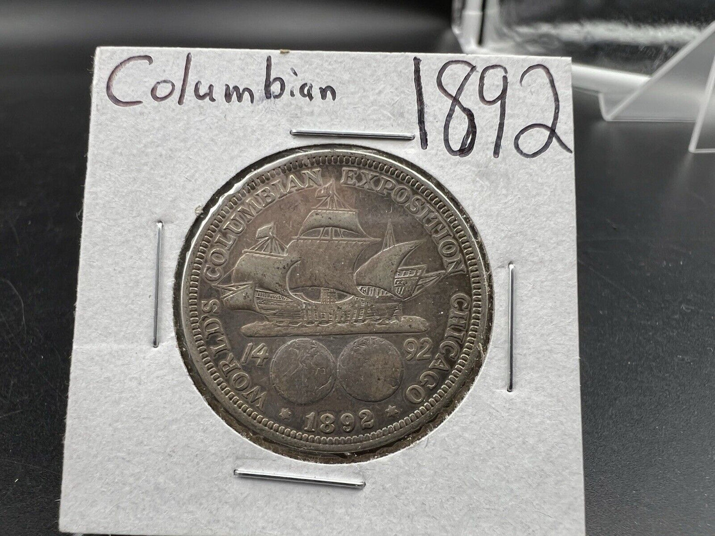 1892 Columbian Silver Half Dollar Worlds Fair Coin VF Circulated #B