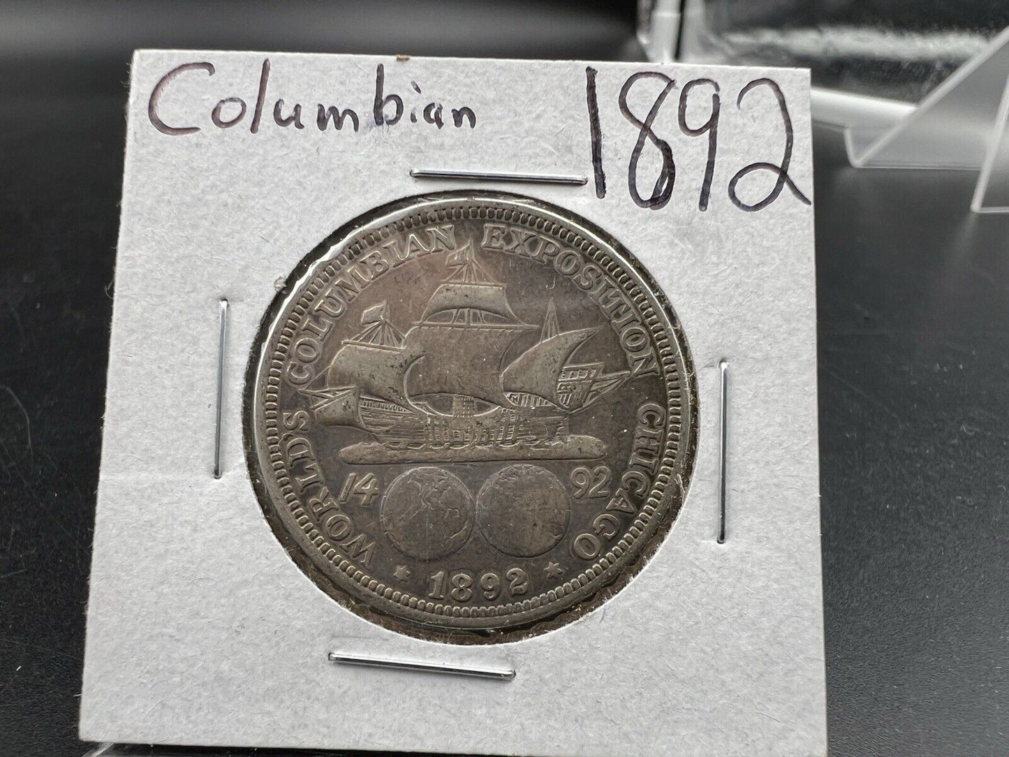1892 Columbian Silver Half Dollar Worlds Fair Coin VF Circulated #B