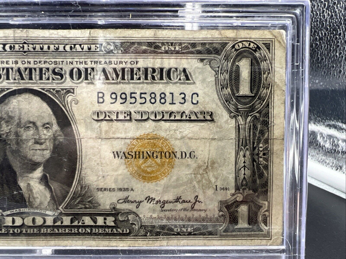 1935 $1 North Africa Emergency Issue Silver Certificate Fine Circ Neat Serial #