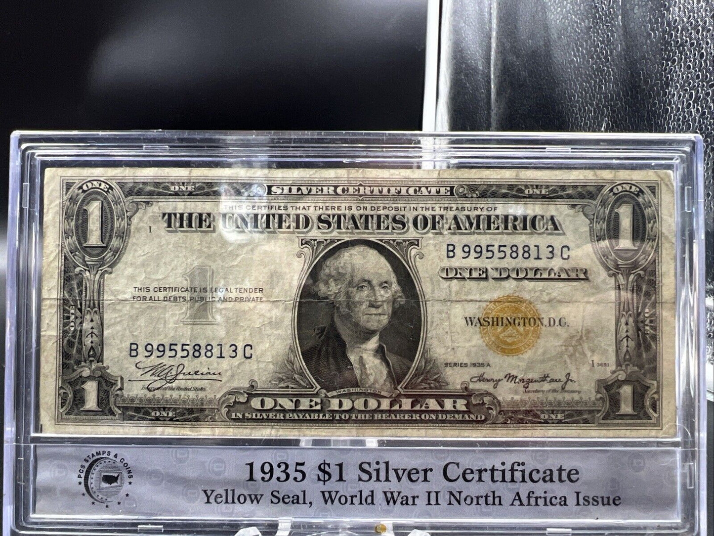1935 $1 North Africa Emergency Issue Silver Certificate Fine Circ Neat Serial #