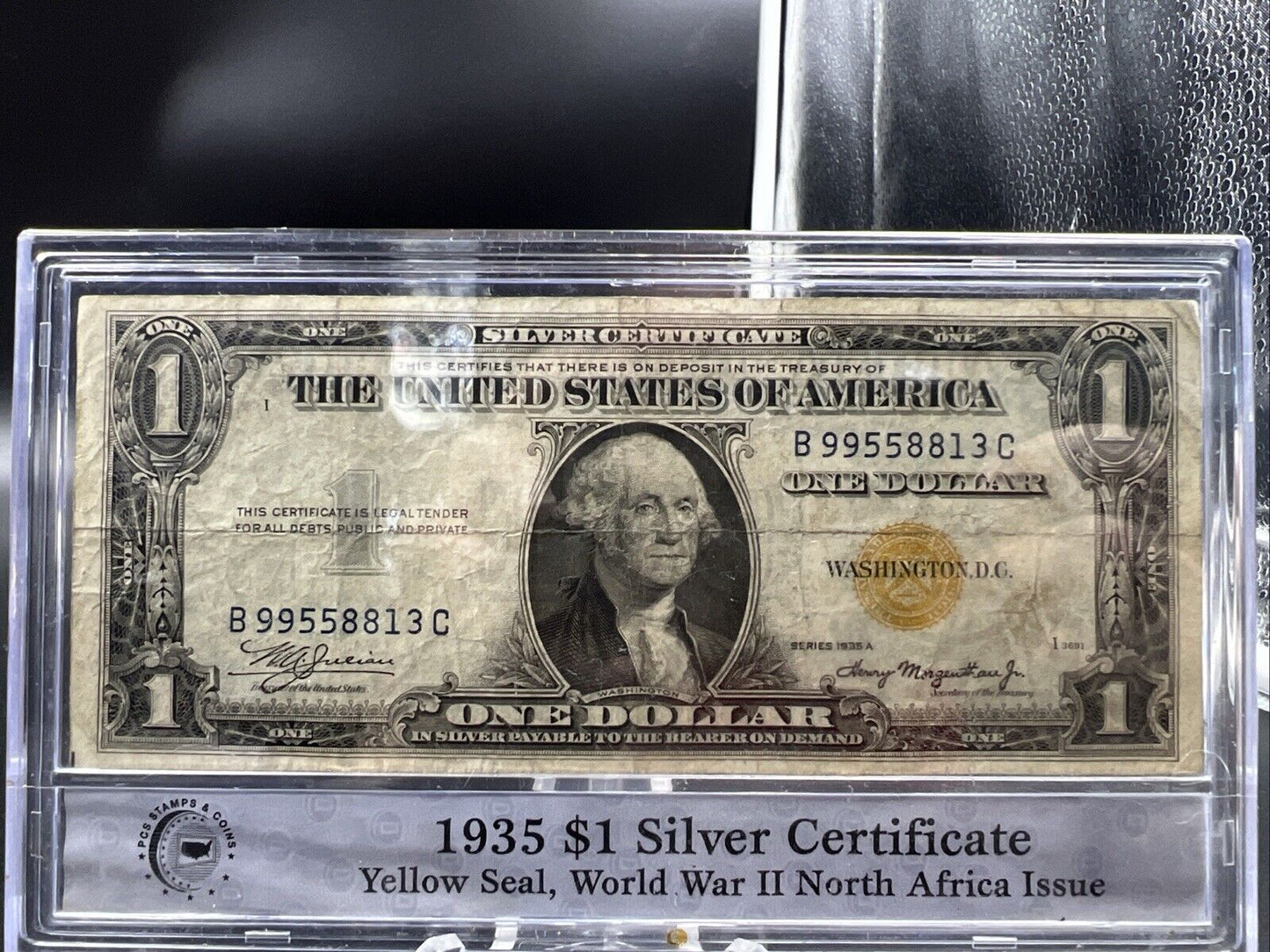 1935 $1 North Africa Emergency Issue Silver Certificate Fine Circ Neat Serial #