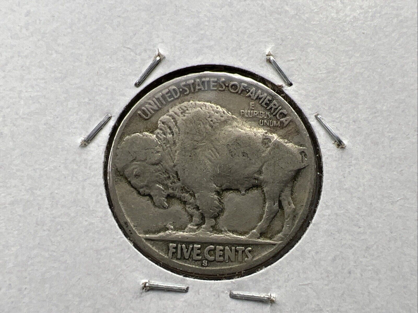 1917 S 5c Buffalo Nickel Coin FS-401 Two Feathers Variety CH VG / Fine Circ