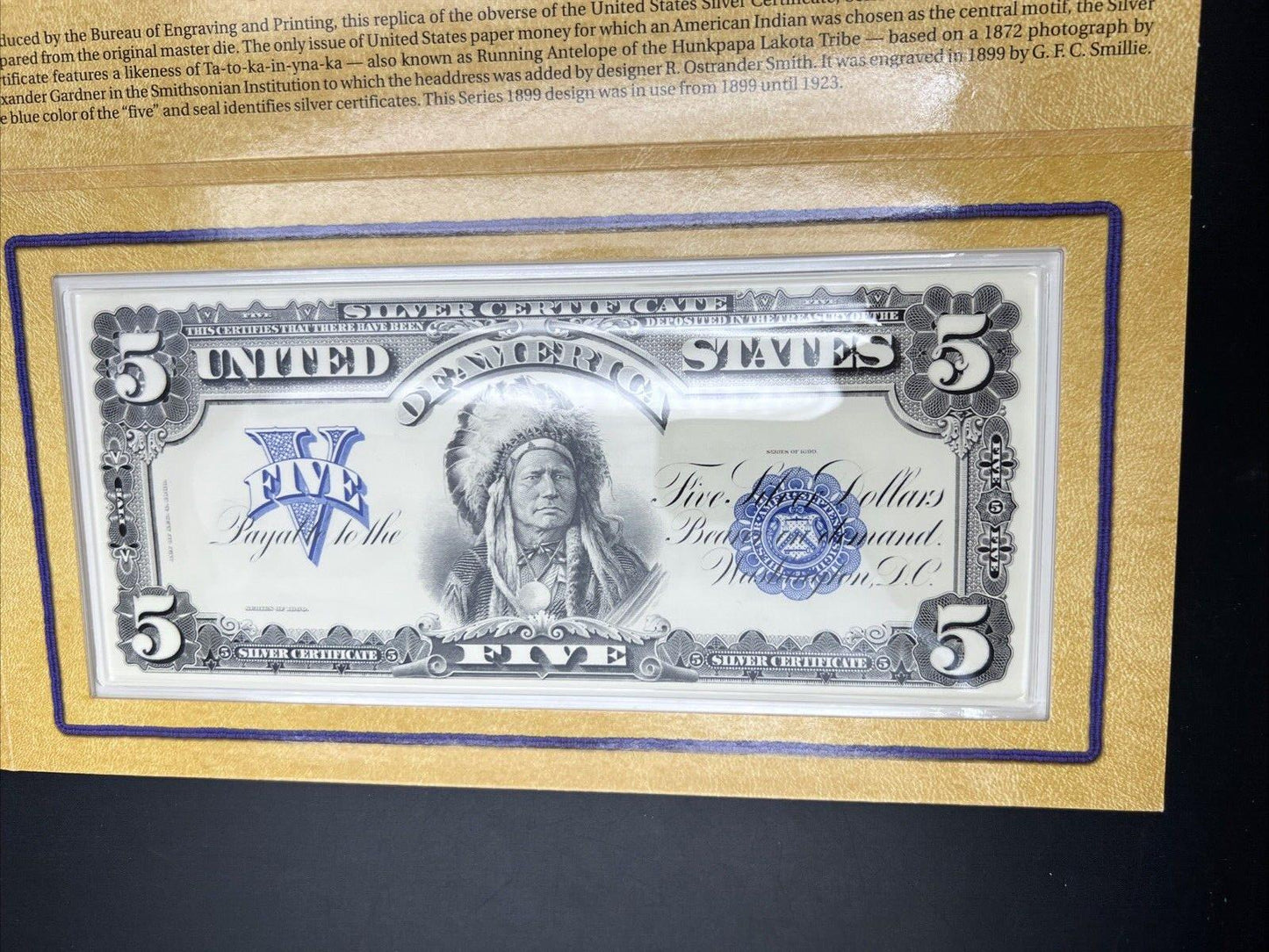 2001 American Buffalo Commemorative Coin And Currency Set Used OGP