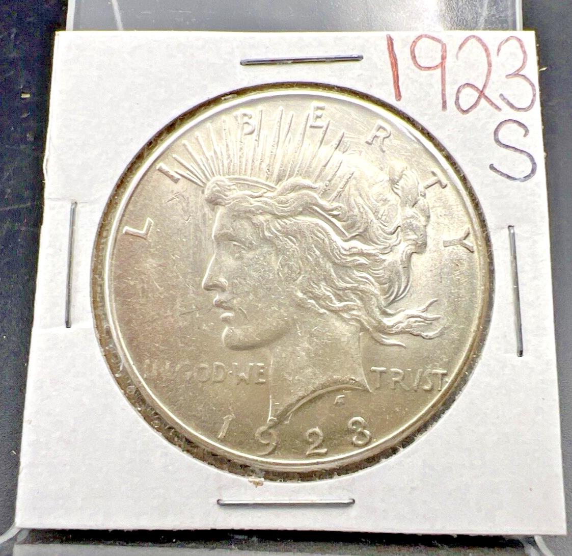 1923 S $1 Peace Silver Dollar Coin BU UNC Uncirculated