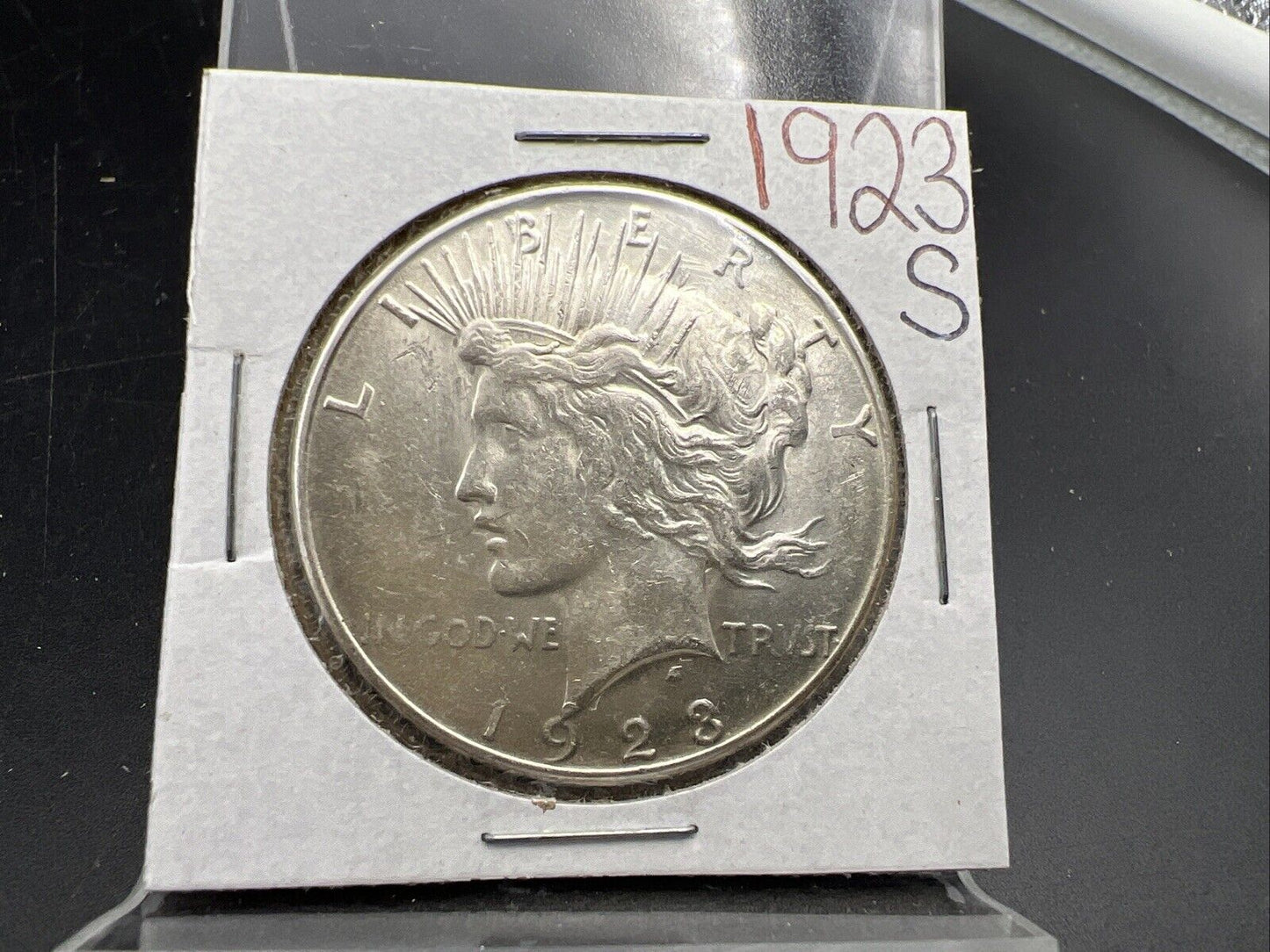 1923 S $1 Peace Silver Dollar Coin BU UNC Uncirculated