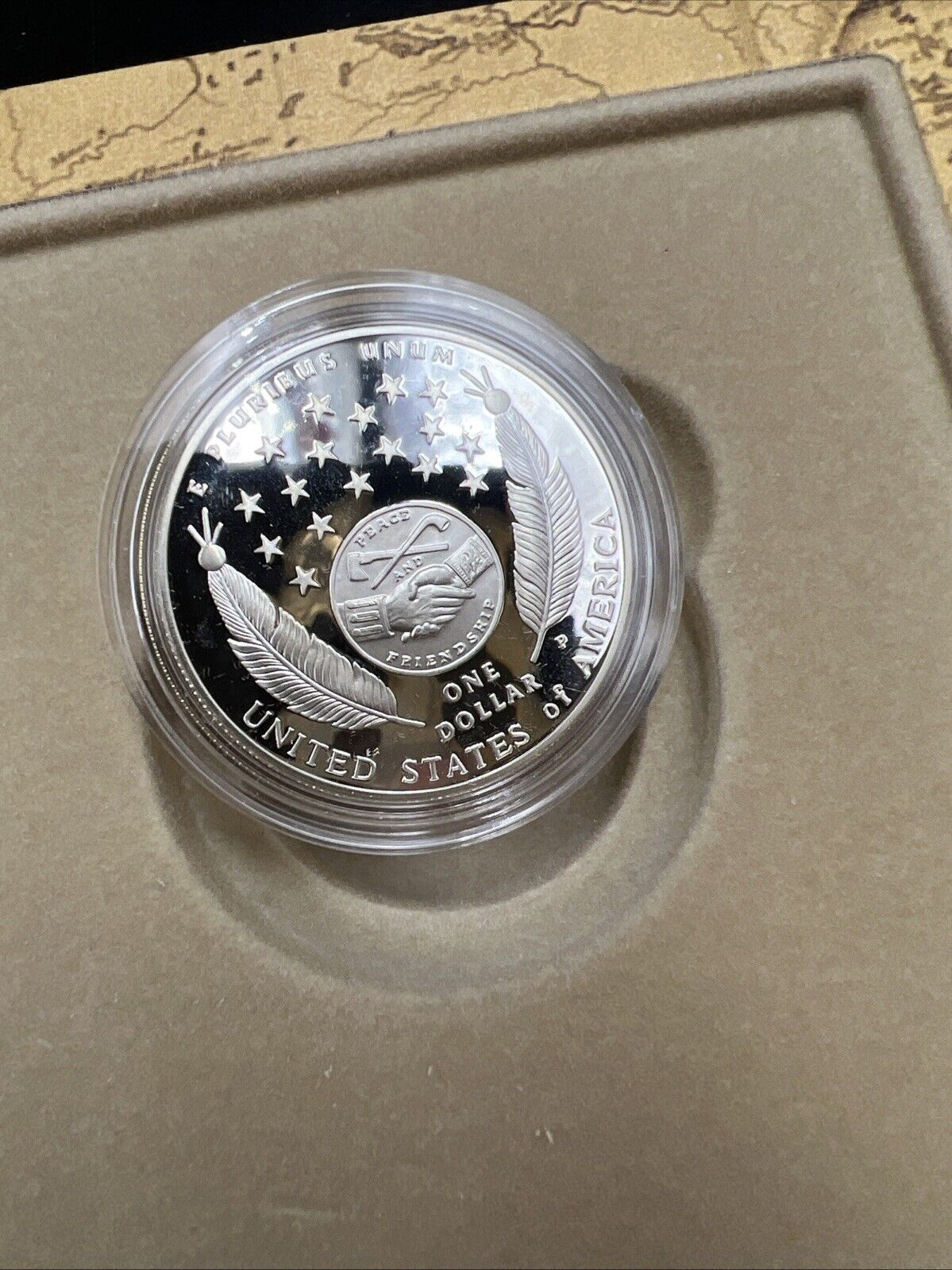2004 Lewis & Clark Coin Handmade Pouch Set Proof Silver Dollar Set OGP