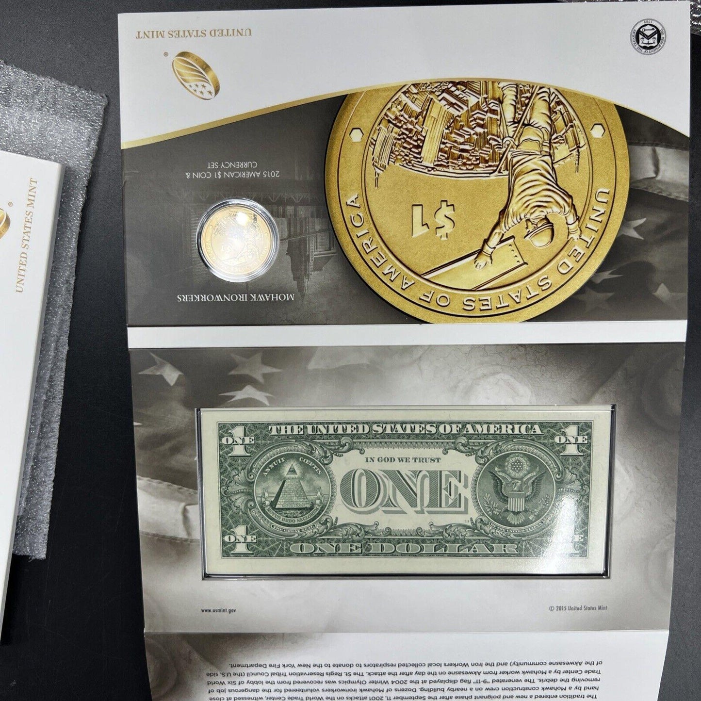 2015 $1 Coin Currency Set Mohawk Ironworkers Sacagawea Native Dollar Reverse PRF