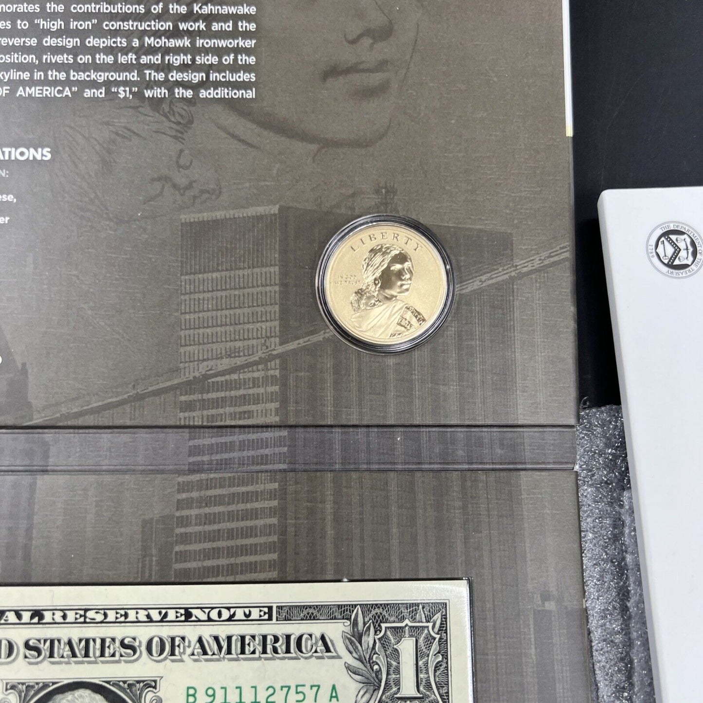 2015 $1 Coin Currency Set Mohawk Ironworkers Sacagawea Native Dollar Reverse PRF
