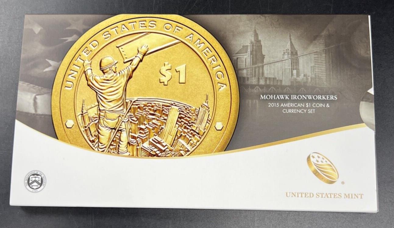 2015 $1 Coin Currency Set Mohawk Ironworkers Sacagawea Native Dollar Reverse PRF