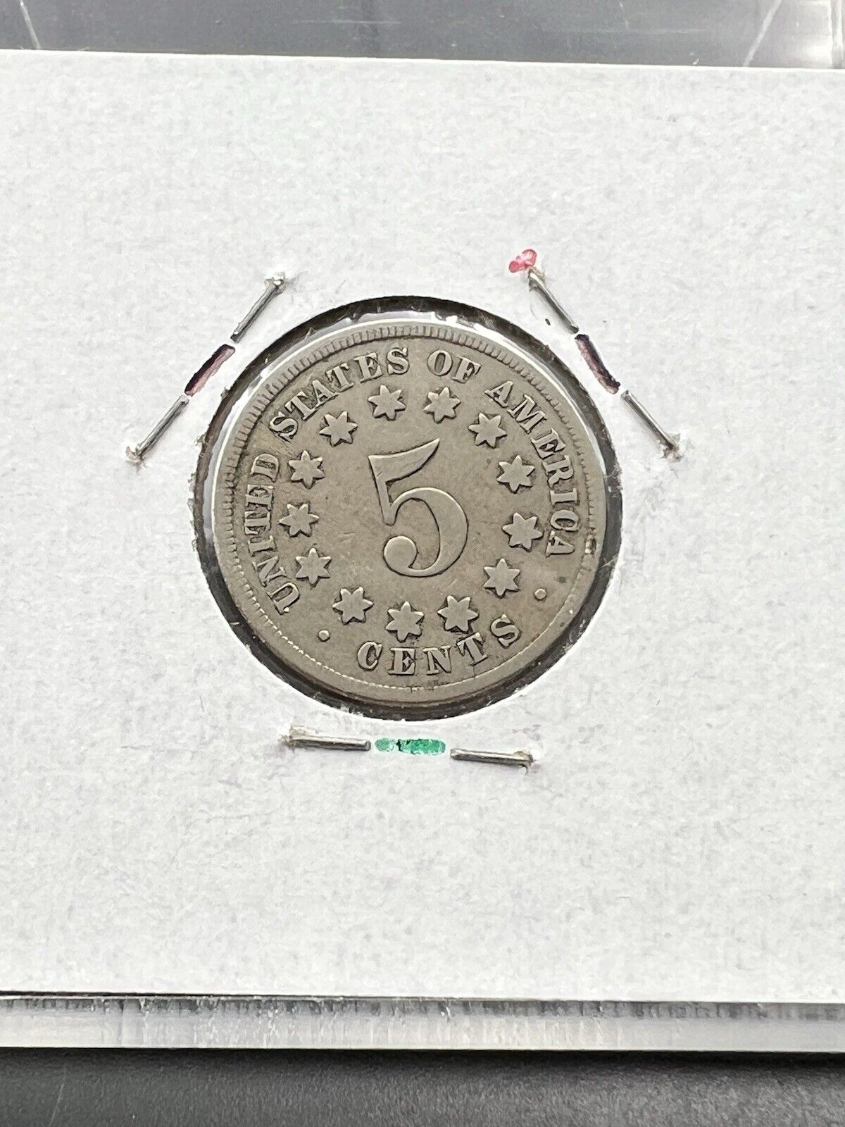 1867 5c No Rays Shield Nickel Coin Choice Fine Circ