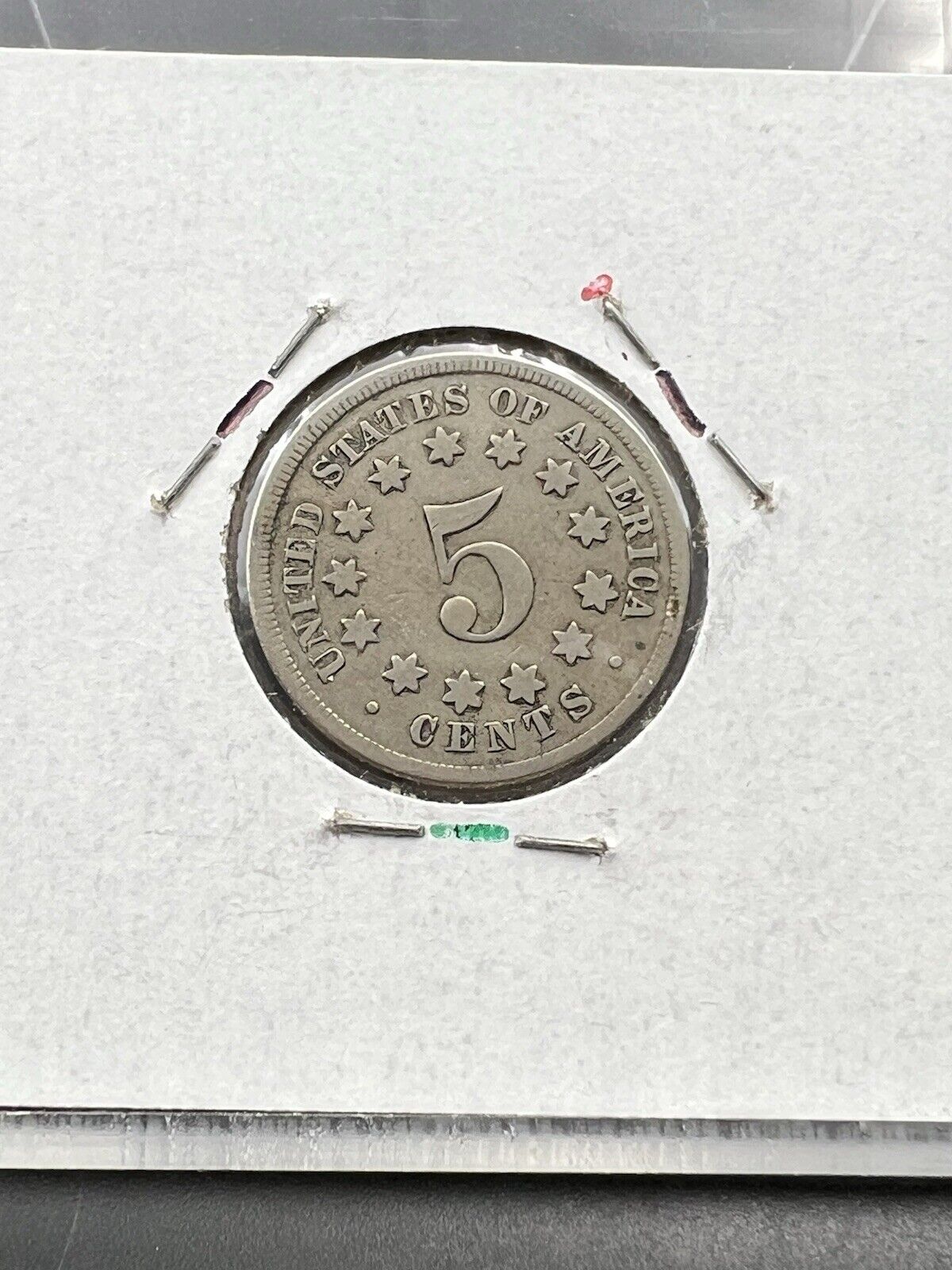 1867 5c No Rays Shield Nickel Coin Choice Fine Circ