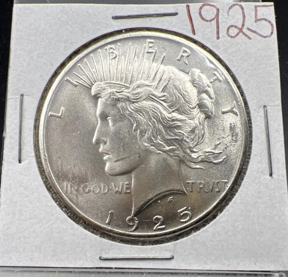 1925 P $1 Peace Silver Dollar Coin Choice BU UNC