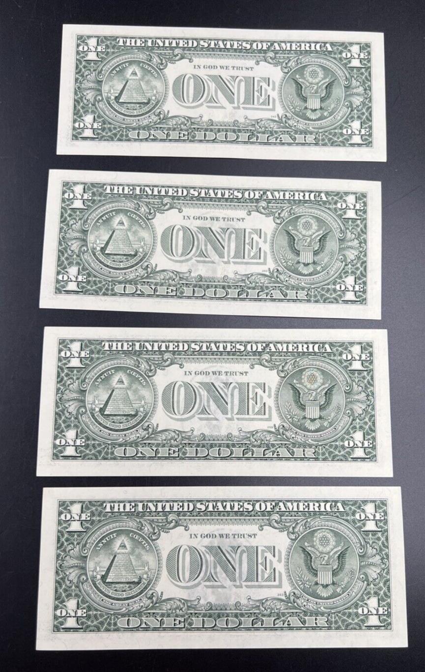 4 Consecutive * Star 1999 FRN $1 One Dollar Federal Reserve Note UNC Details #32