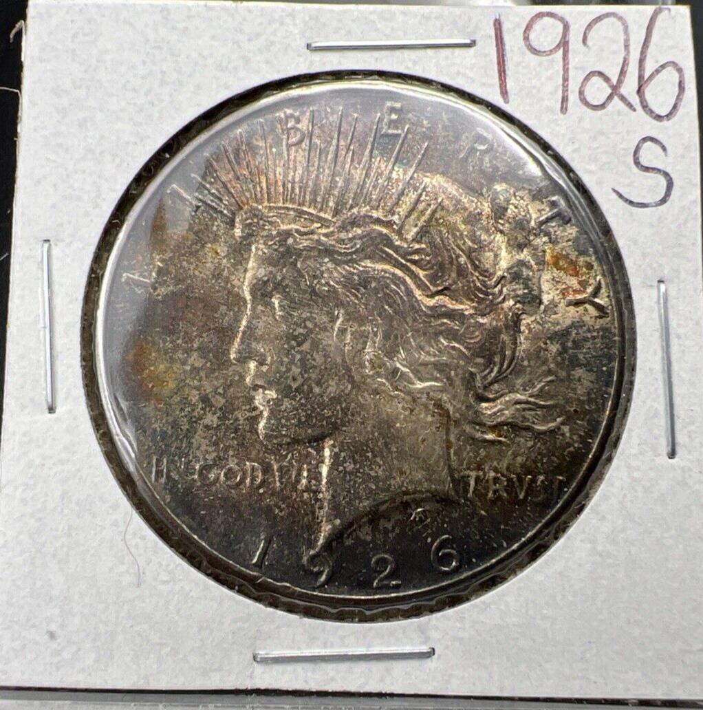 1926 S $1 Peace Silver Dollar Coin Choice XF EF / AU Neat Toning Toner