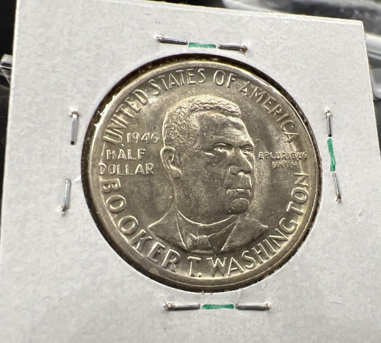 1946 P Booker T Washington Silver Half Dollar Coin BU UNC