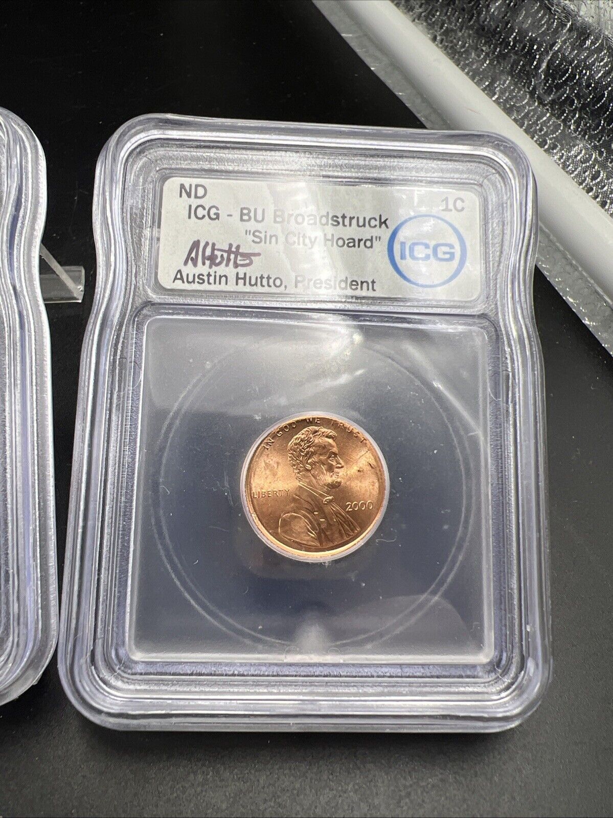 2 Consecutive Serial # 2000 Lincoln Memorial Cent 1c Broadstrike Error ICG BU