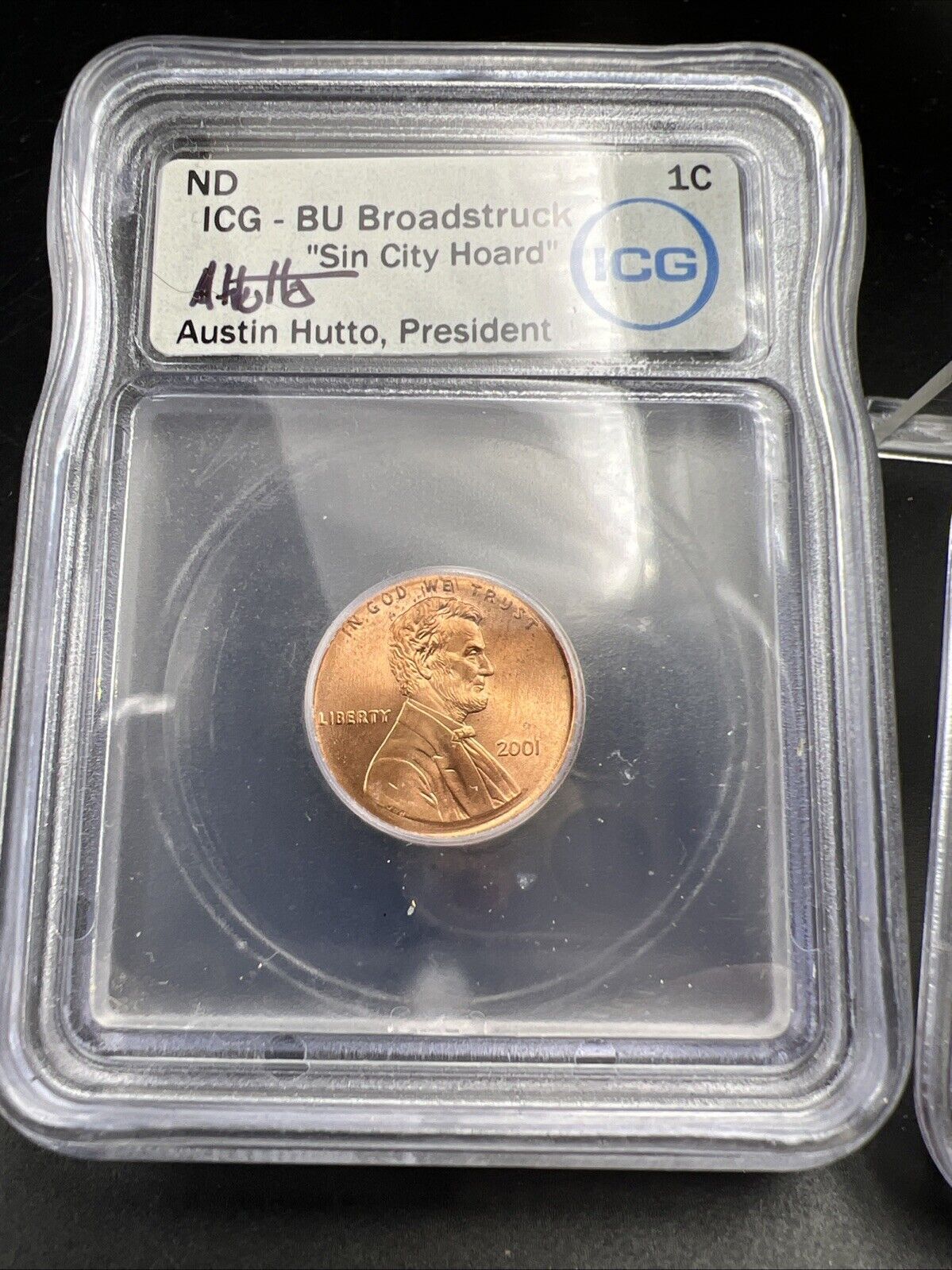 2 Consecutive Serial # 2000 Lincoln Memorial Cent 1c Broadstrike Error ICG BU