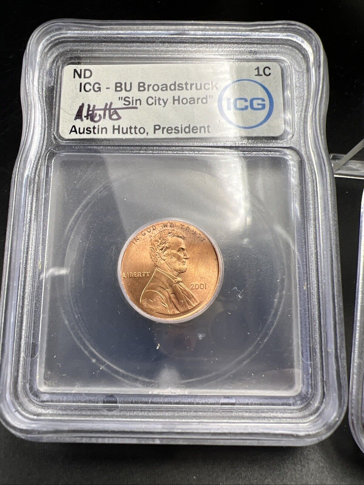 2 Consecutive Serial # 2000 Lincoln Memorial Cent 1c Broadstrike Error ICG BU