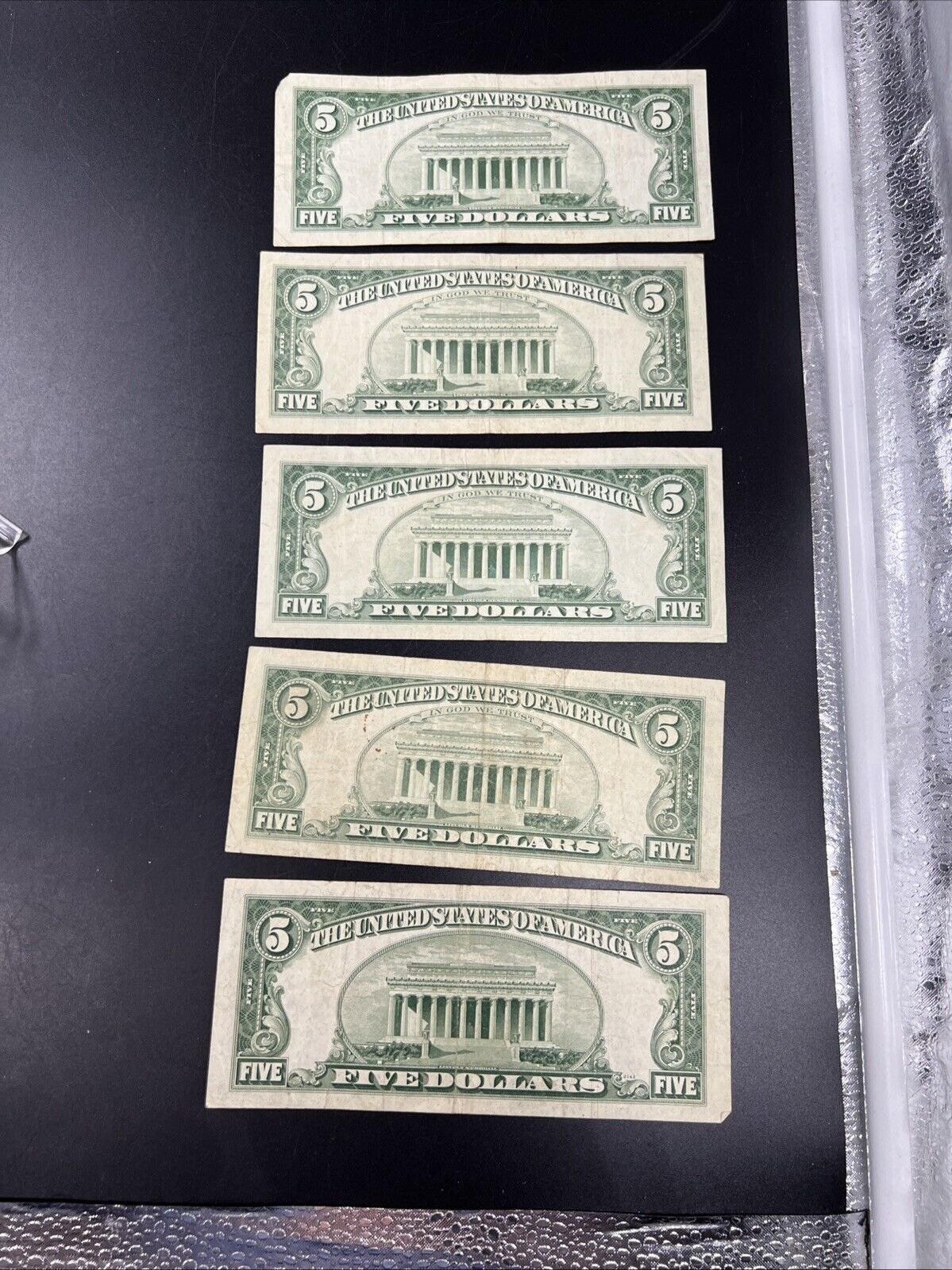 Lot of 5 1963 $5 Five Dollar Legal Tender Note Bills VG / Fine Circ #177