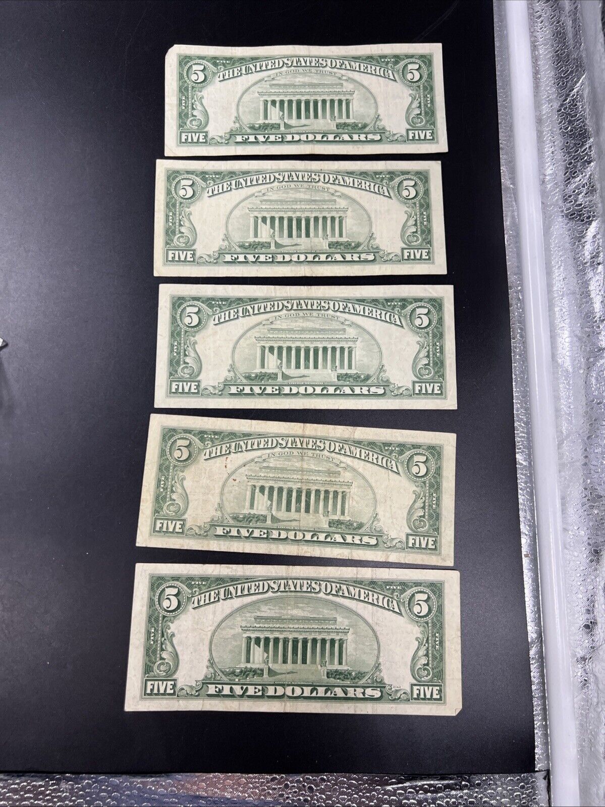 Lot of 5 1963 $5 Five Dollar Legal Tender Note Bills VG / Fine Circ #177
