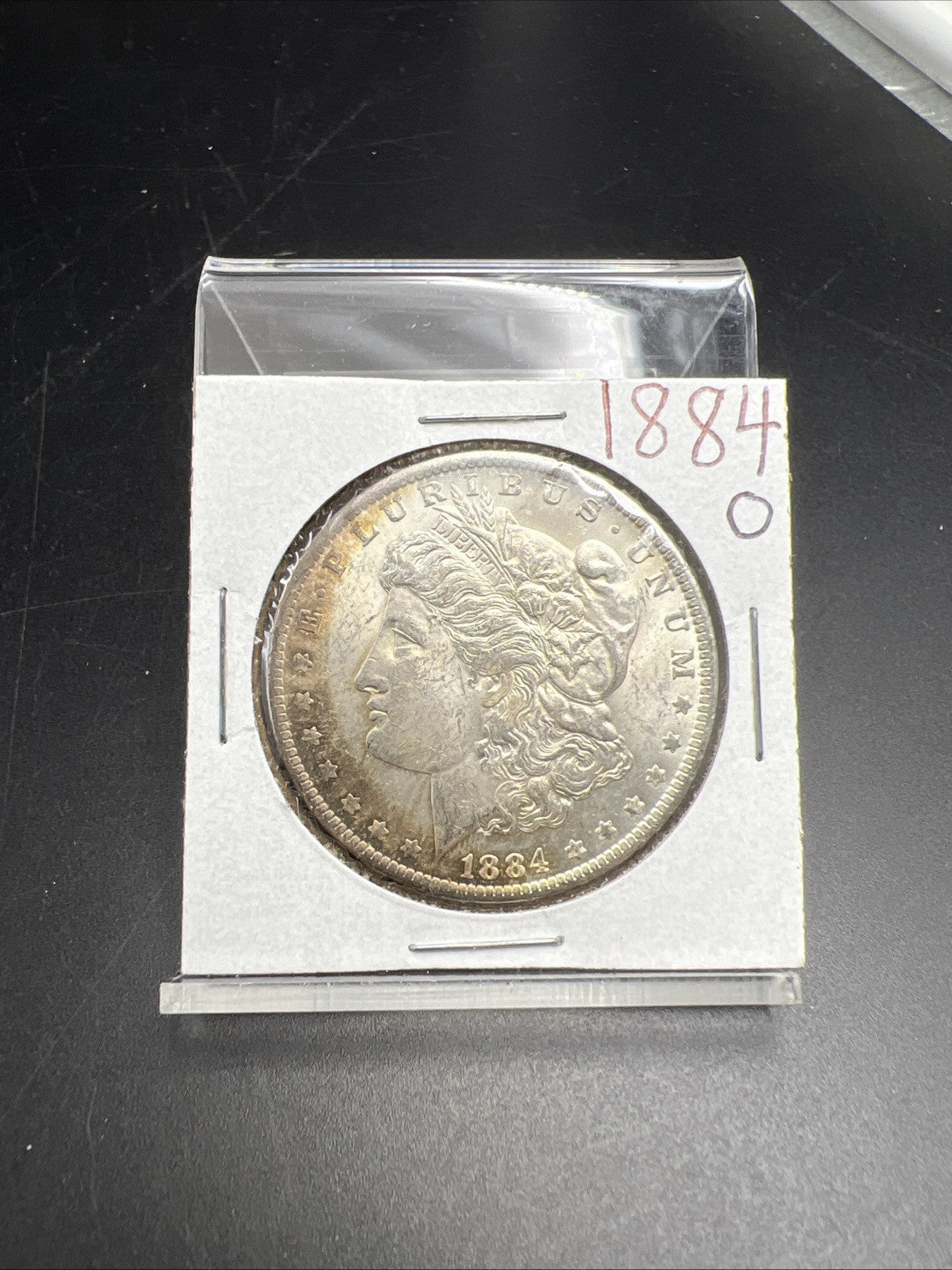 1884 O $1 Morgan silver Dollar Coin Choice AU About UNC Neat Toning Toner