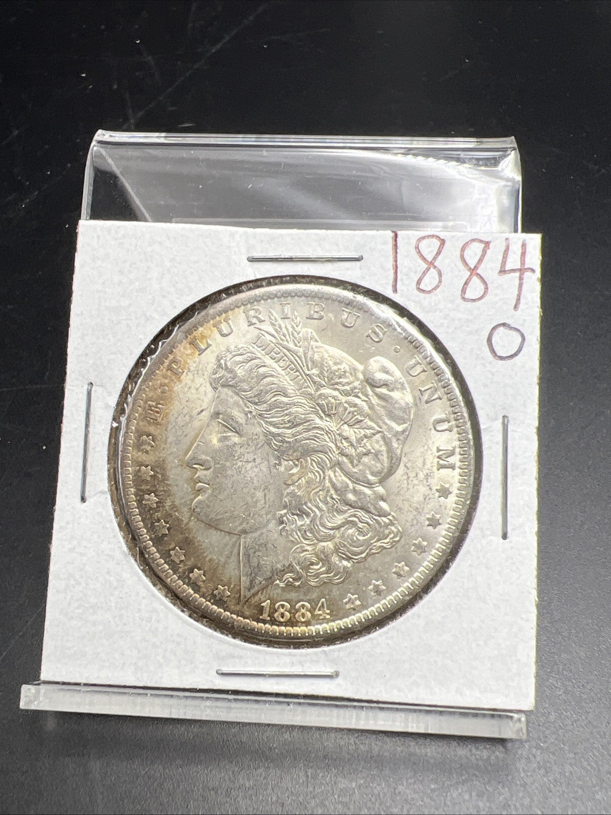 1884 O $1 Morgan silver Dollar Coin Choice AU About UNC Neat Toning Toner